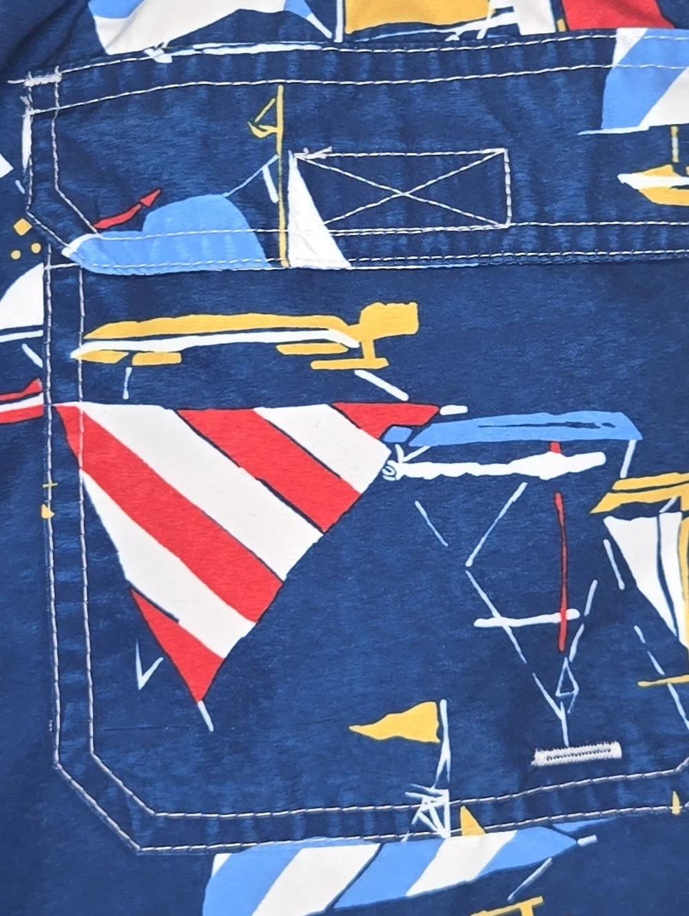 Brooks Brothers Mens Blue Sail Boat Print Swim Trunks Size XL